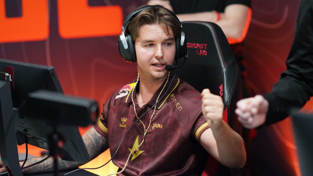 Esports player celebrating during a Counter-Strike match
