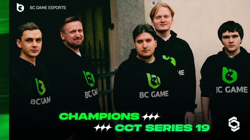 BC Game Esports team celebrates winning Champions CCT Series 19