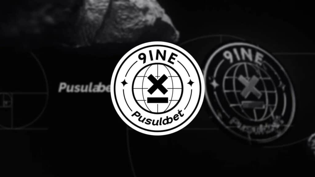 9INE Pusulabet logo on a dark background, esports team emblem