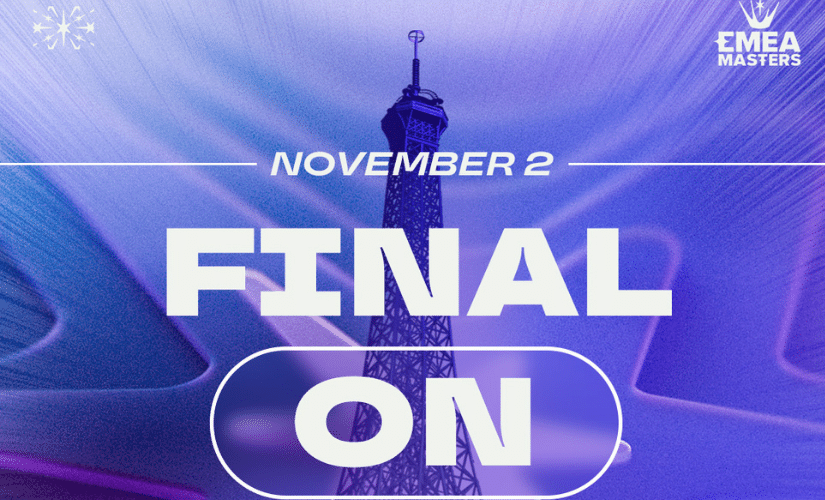 EMEA Masters finals announcement with Eiffel Tower, November 2