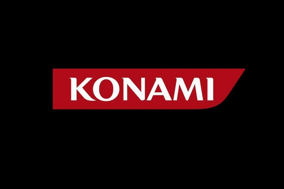 Konami logo on black background