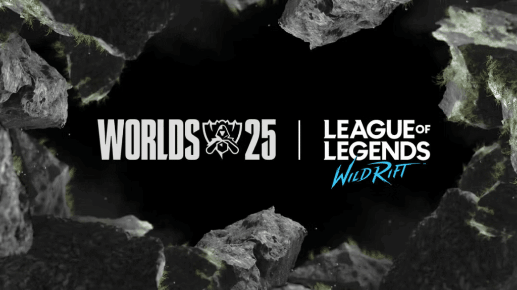 League of Legends Worlds 2025 Wild Rift esports tournament logo on rocky background